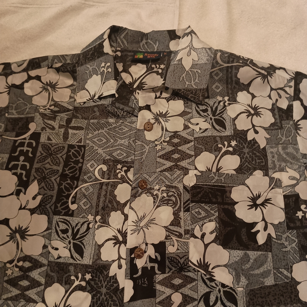 Men's Floral Patchwork Button Down Shirt - image 5